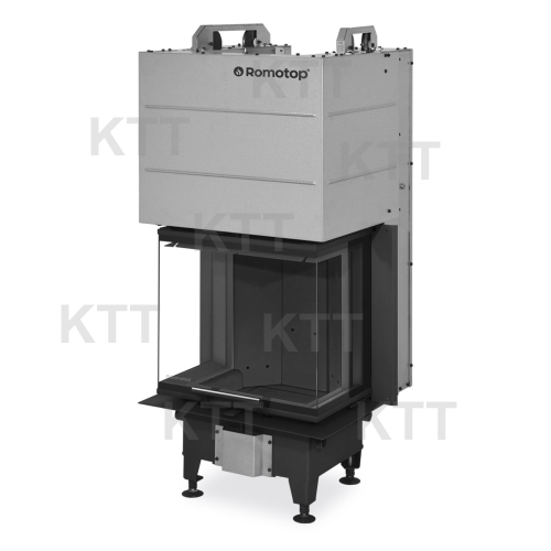 HEAT C 3G L 50.52.31.26 - teplovzdušná trojstranná krbová vložka s výsuvnými dvierkami a s deleným sklom čierny  igniton  