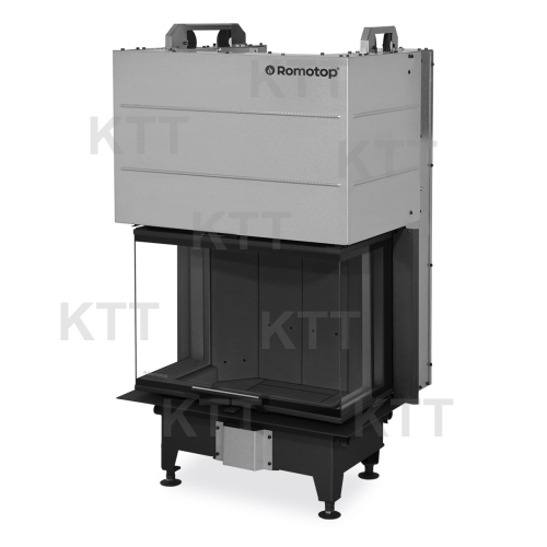 HEAT C 3G L 65.52.31.26 - teplovzdušná trojstranná krbová vložka s výsuvnými dvierkami a s deleným sklom Čierny igniton 