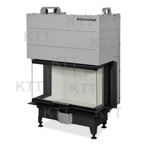 HEAT C 3G L 80.52.31.24- teplovzdušná trojstranná krbová vložka s výsuvnými dvierkami a s deleným sklom sivý igniton