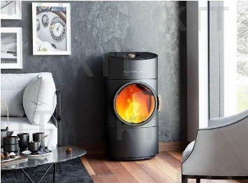 Krbové kachle na pelety Clou compact Pellet, zadné vyústenie dymovodu, oceľ šedá, CPV